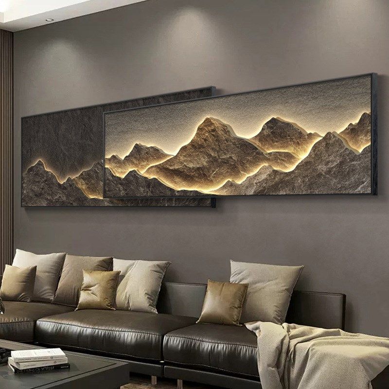 现代轻奢客d厅装饰画背有靠山沙发背景墙壁画大气高级感山水画挂,家居饰品,现代装饰画,淘宝优惠券,粉丝福利购,淘宝优惠卷