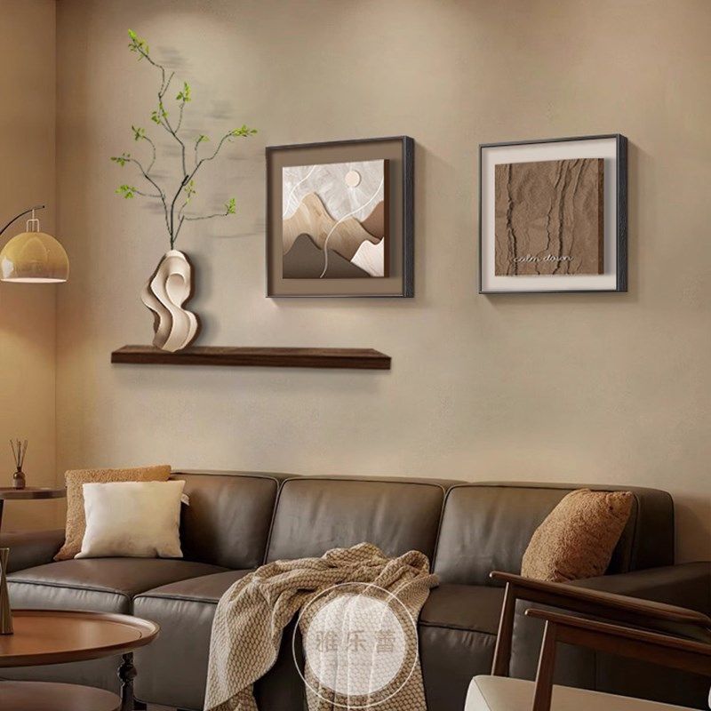 侘寂风客厅装饰h画2024新款沙发背景墙挂画高级感餐厅立体组合壁,家居饰品,现代装饰画,淘宝优惠券,粉丝福利购,淘宝优惠卷