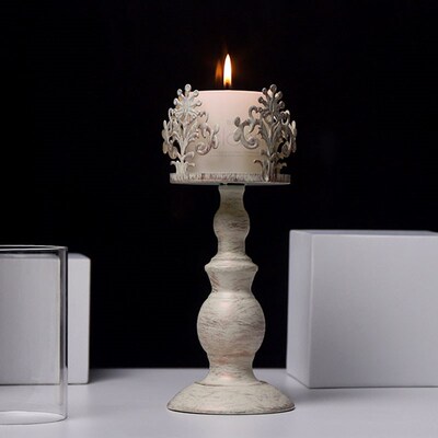 Elegant Carved Pattern Candle HolderG Meta Stand Candle Cand