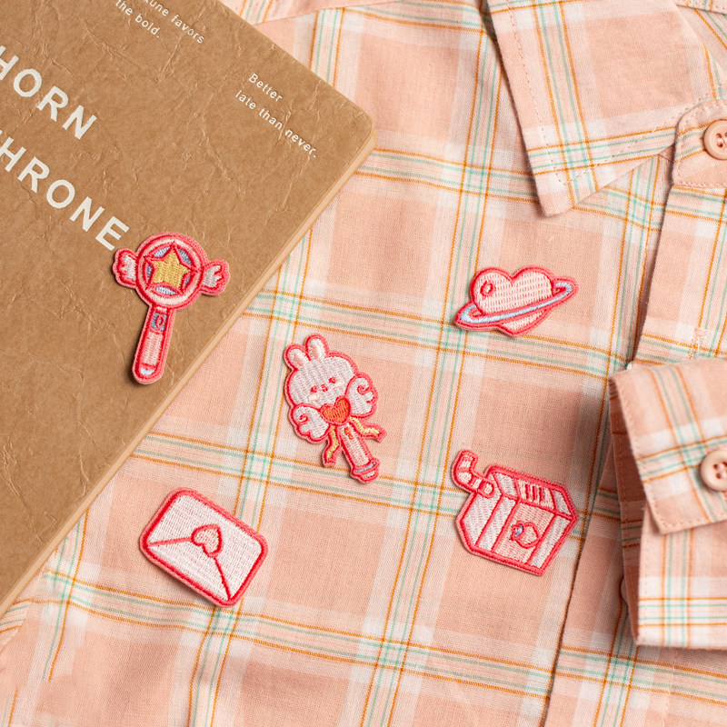 可爱魔法棒刺绣补丁贴衣服包包帽子球鞋diy装饰创意个性自贴布贴