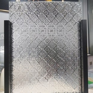 满洲窗彩色玻璃海棠花玻璃中式复古钢化压花艺术玻璃隔断客厅屏风