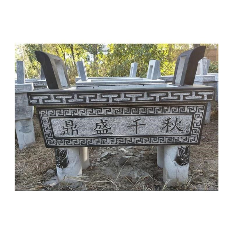 青石石雕彷古花盆制造厂墓地做旧石香桌价格石刻供桌香案图片