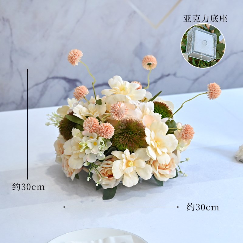 西餐厅高a档花器桌花仿真花摆件酒店生日宴会婚礼餐桌桌面装饰摆