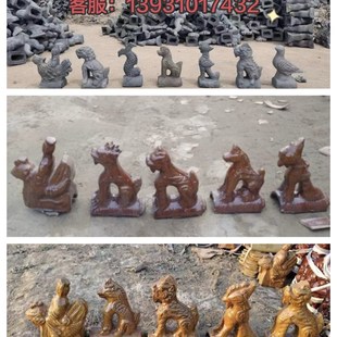 古建翘角屋脊兽吉星楼青瓦琉璃瓦砖雕等古建产品