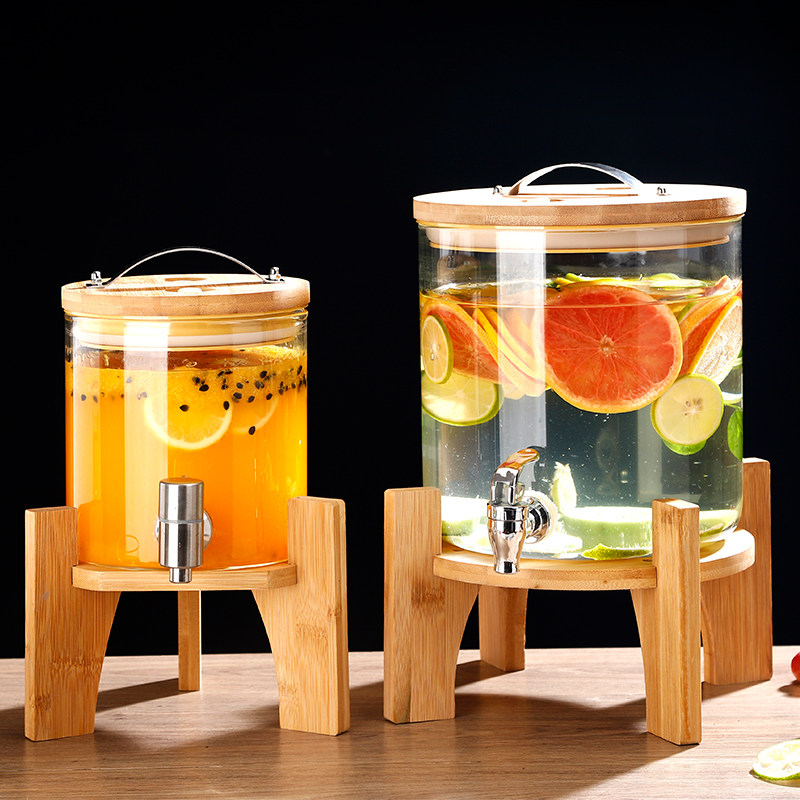 耐高温玻璃泡酒瓶带龙头酒缸葡萄酿酒瓶水果茶桶药酒罐自助饮料桶