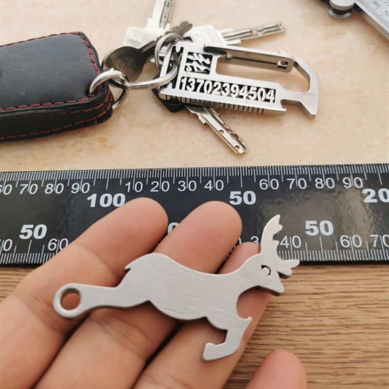 小鹿啤酒开瓶器304不锈钢钥匙扣瓶起子挂件动物创意酒起子开罐器