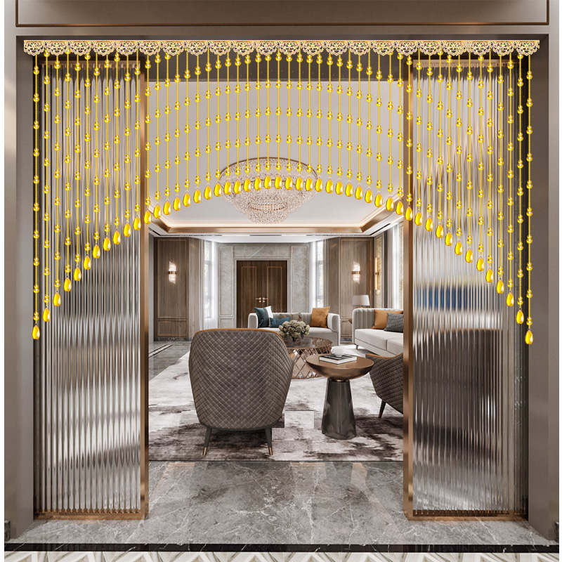 水晶葫芦a网红珠帘卧室门帘隔断免打孔玄关过道厕所客厅弧形挂帘