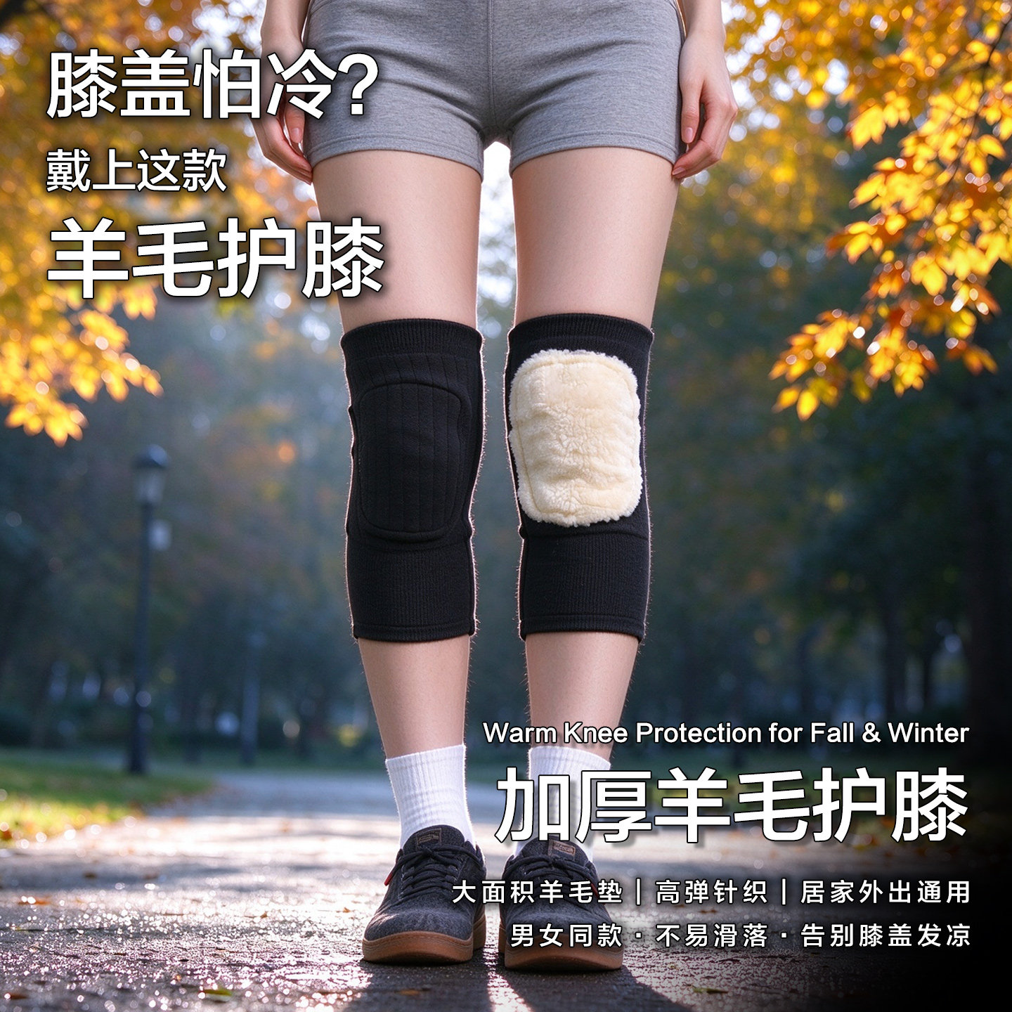 户外羊毛护膝保暖防寒男女通用钓友露营送父母长辈精美礼物