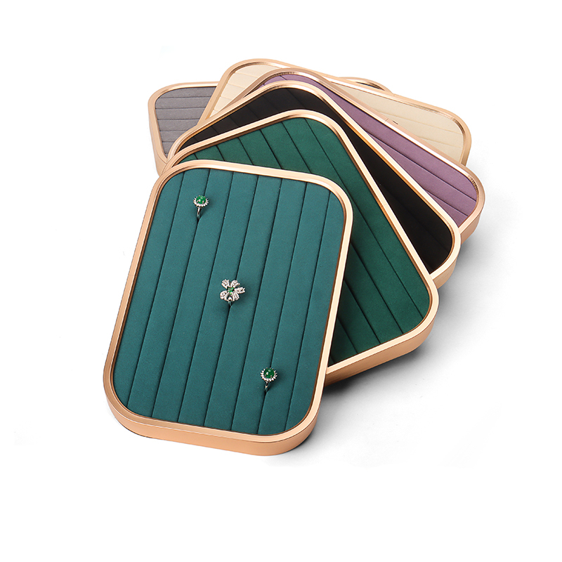 金属首饰托盘耳钉项链展示陈列柜台收纳戒指手镯看货盘饰品道具