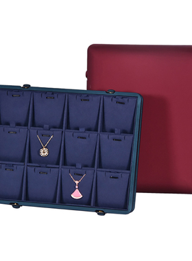 网红创意首饰托盘珠宝吊坠戒指收纳展示盒双排扣盒子饰品礼物盒