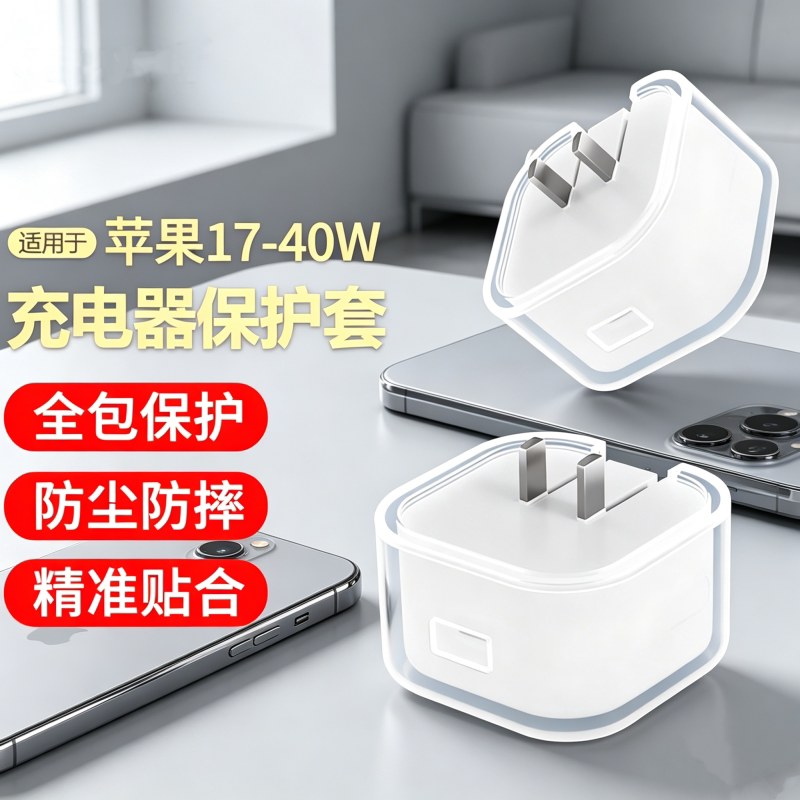 适用苹果Macbook Air M5 40W电源充电器壳35W数据线透明TPU保护套