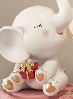 情布JS-20250侣大象摆件一送对家居客厅卧室迁装饰品婚房置结乔婚