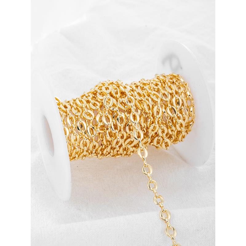 4K1包金子保色螃蟹形状月牙炼条拼接炼手工散LFB炼diy手脚炼项炼