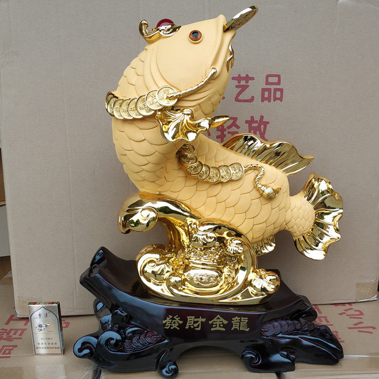 发财金龙特大招财金龙鱼树脂工艺