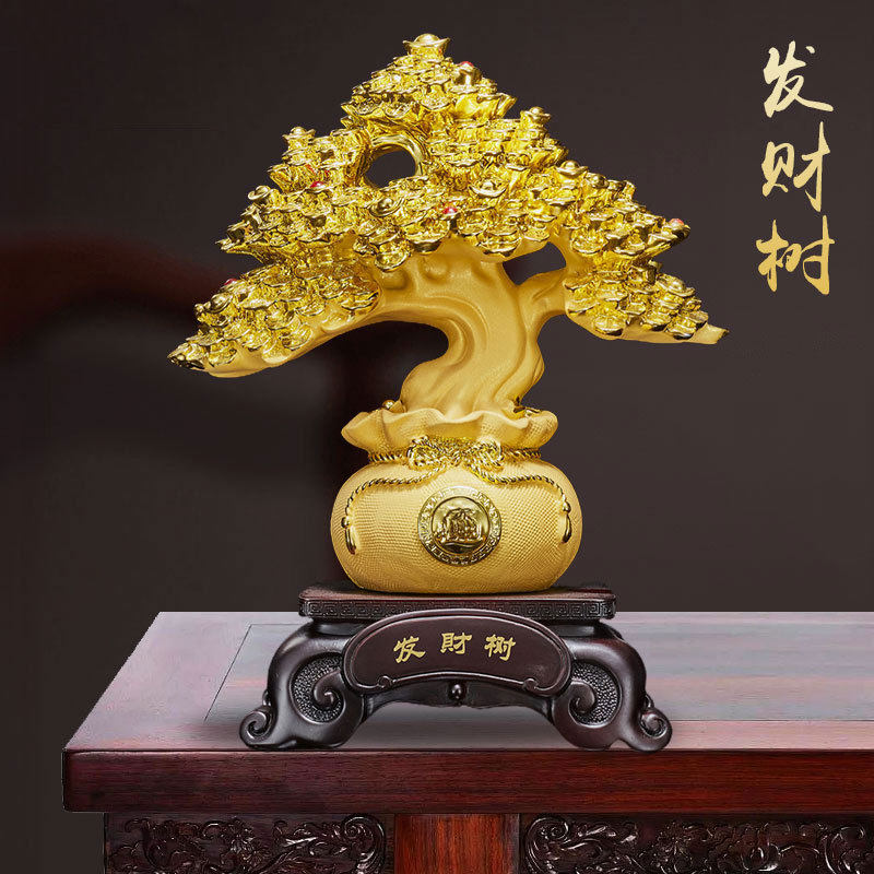 发财树沙金摇钱树工艺品摆件客厅