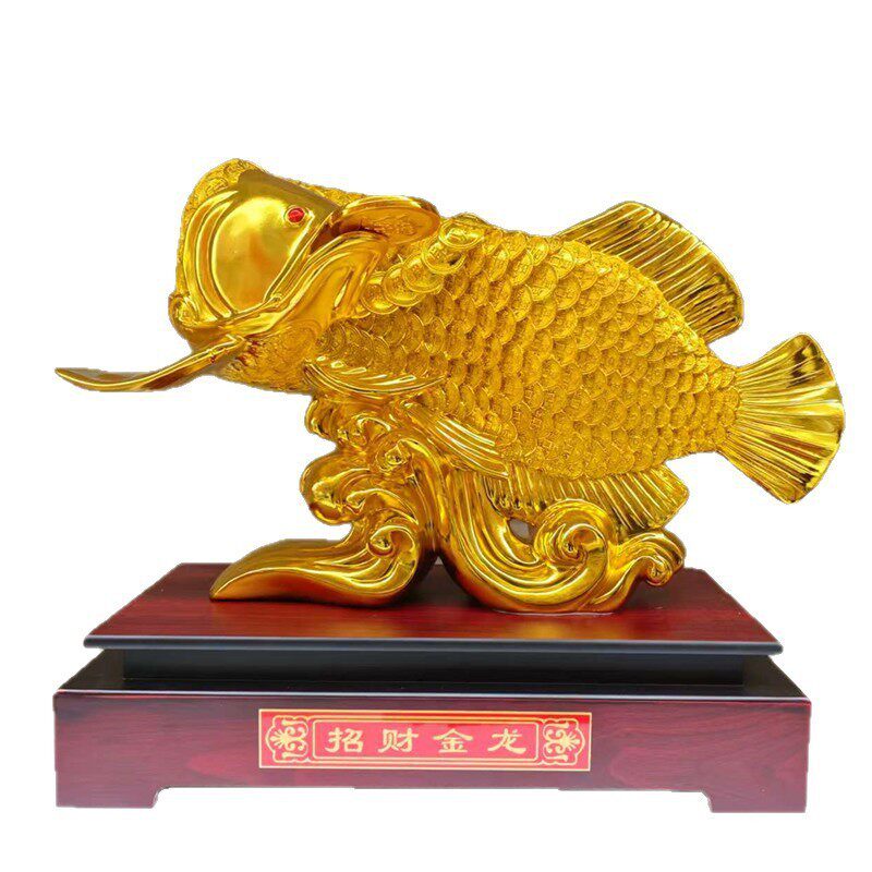 招财金龙鱼金色年年有余工艺品吧