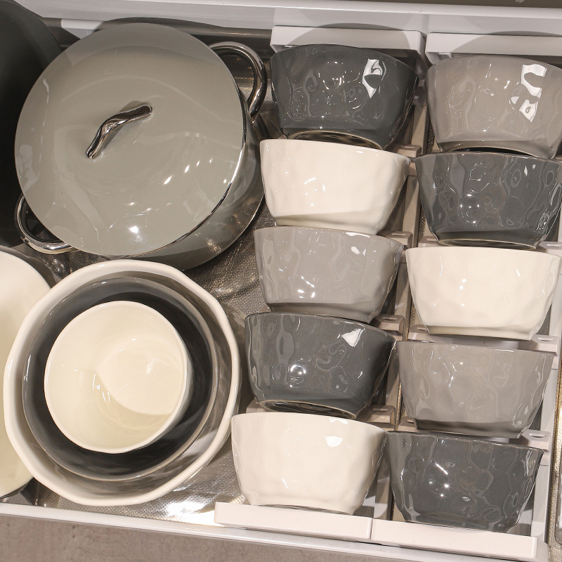 碗碟套装家用釉下陶瓷轻奢高级感颜值乔迁碗盘筷碗具202Z4新款餐