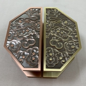 新中式 半圆拉手玻璃门把手仿古祥云大门拉手雕刻古铜木门柜门把手