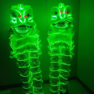 LED发光舞狮舞台演出开业庆典气氛服饰道具KTV夜店酒吧单人狮子服