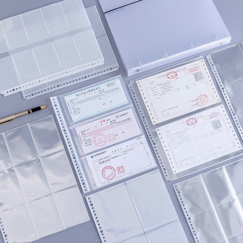 A4名片册活页文件夹卡片内页保护膜透明袋分格插卡夹多规格收纳册