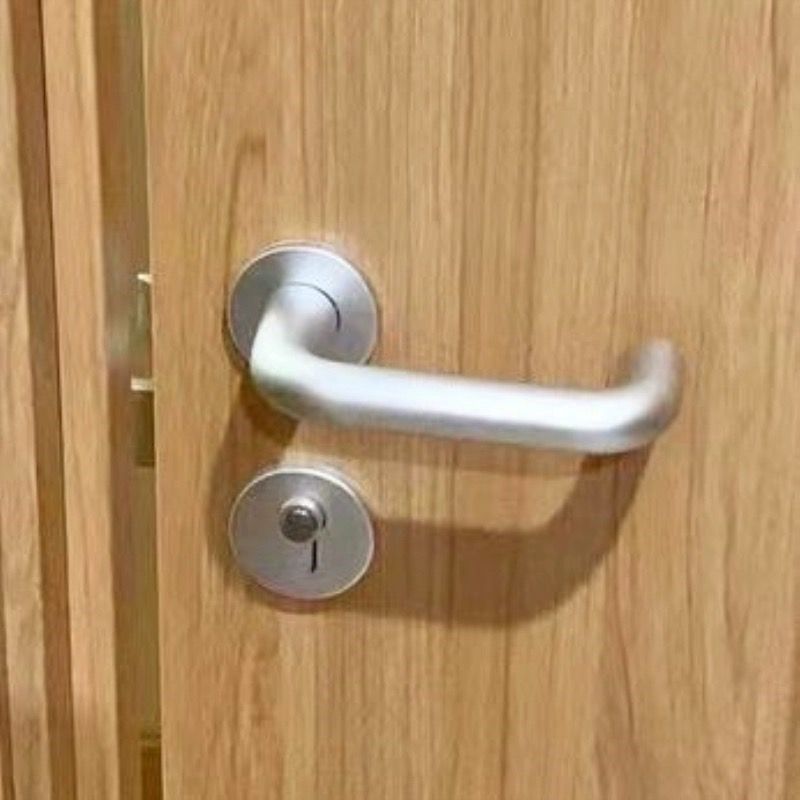 欧式卧室分体锁家用室内圆形房门锁白色通用型太空铝静音