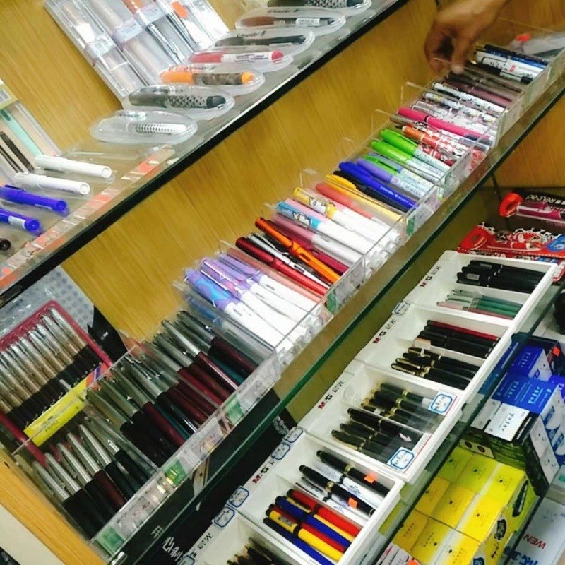 热卖笔陈列架中性笔马克笔眉笔架透明亚克力大容量柜台收纳展示架