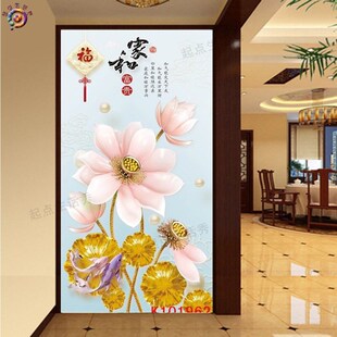 无缝新款玄关过道走廊壁画18D超浮雕立体墙画背景墙壁画墙面