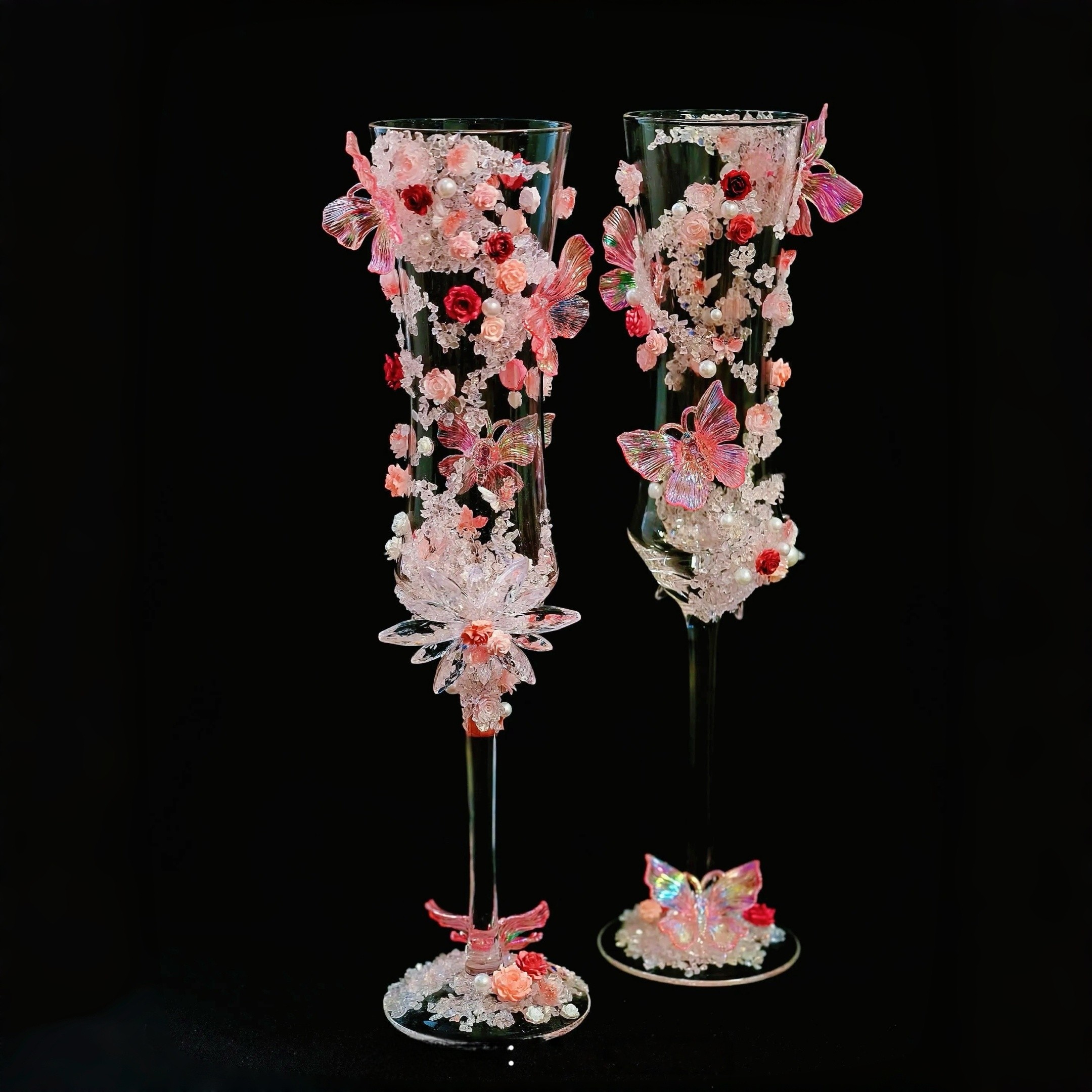 手工敬酒杯一对蝴蝶香槟杯订婚结婚礼物diy材料包高颜值新娘高级,节庆用品/礼品,喜碗/敬茶杯,淘宝优惠券,粉丝福利购,淘宝优惠卷