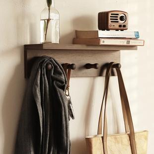 小木良品搁板挂钩卧室墙壁客厅层板挂衣钩玄关壁挂隔板墙上置物架