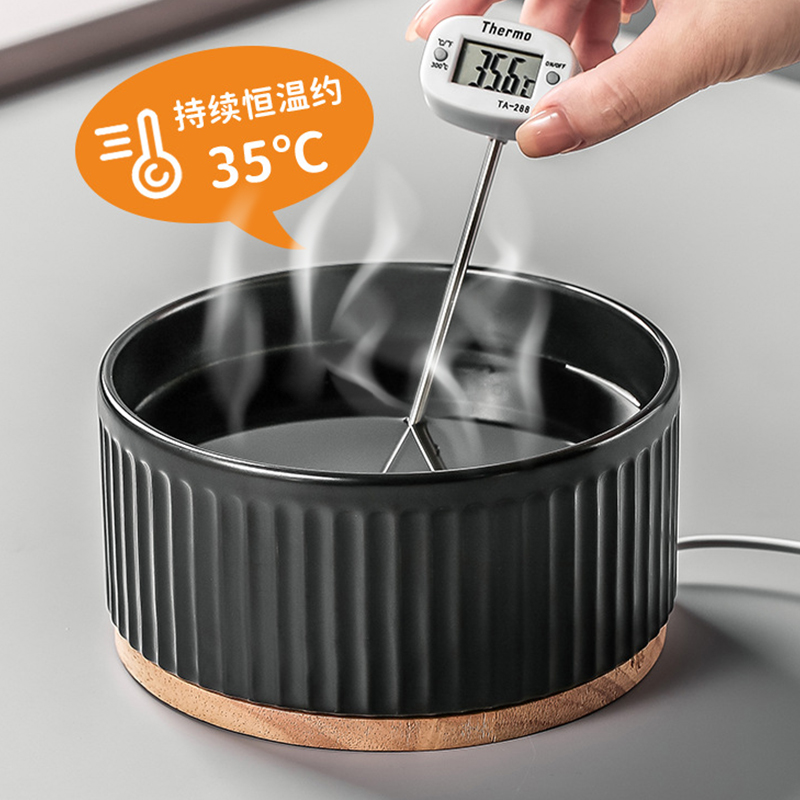 恒温加热黑色猫碗猫食盆饮水机酸奶机喝水碗冬天保温酸奶机狗粮碗