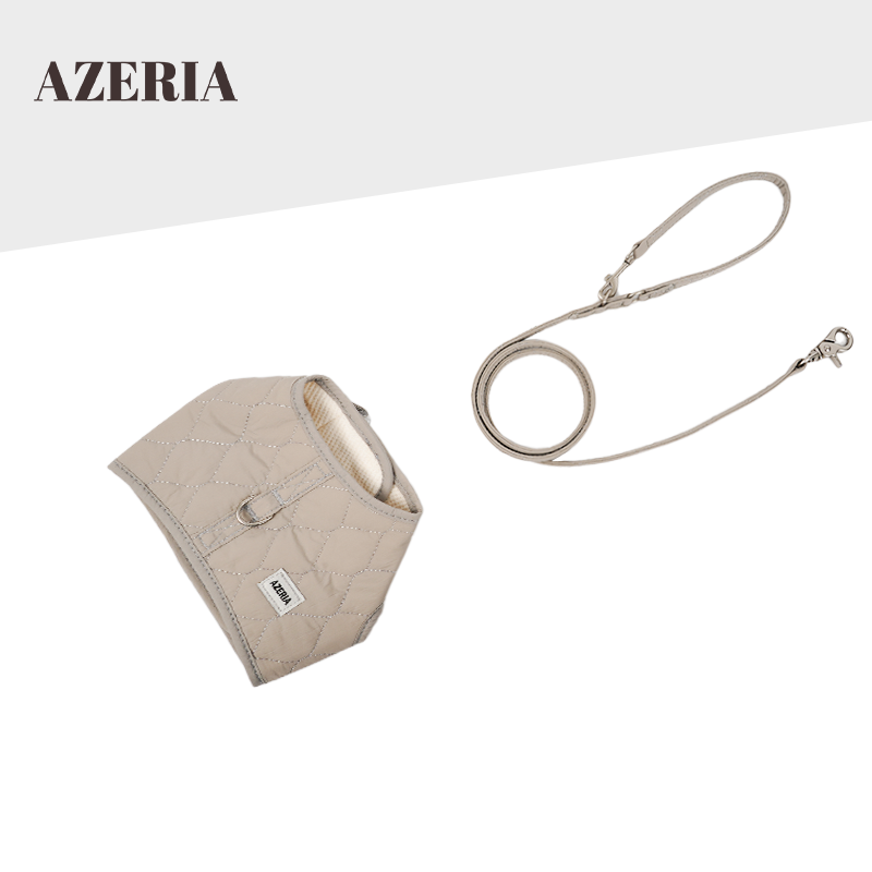 AZERIA宠物狗狗衣服棉服小型犬裙子胸背带背心遛狗绳牵引绳秋冬服