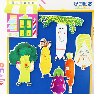 西兰花先生的理发店绘本毛毡英语课堂围裙剧教具英文故事教具早教