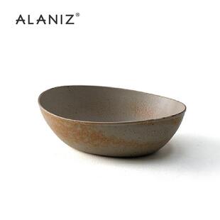 alaniz景龙潭深盘陶瓷盘子菜盘家用水果盘餐盘日式餐具轻奢高级感