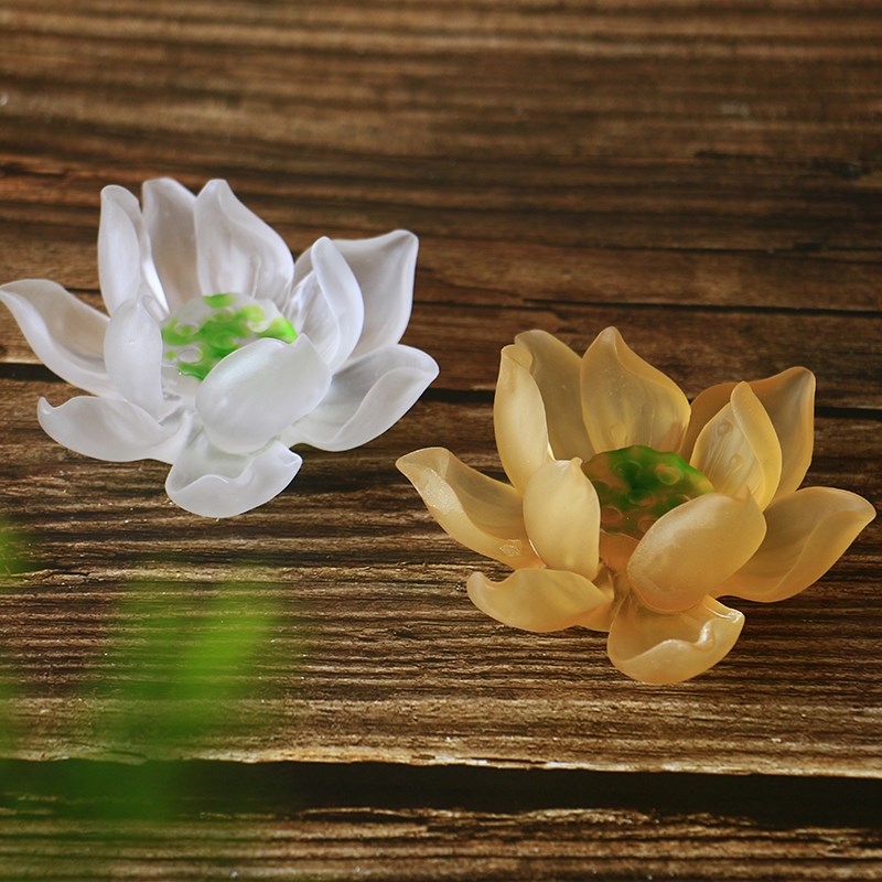 热销古法琉璃莲花烛台迷你线香炉香插香J座桌面禅意小摆件酥油灯