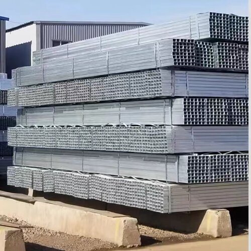 热销镀锌方管钢材方钢管瓦t支架搭棚建筑工地方通铁管方型管4*6支