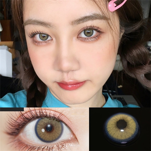 小青提棕绿色美瞳年抛小直径近视正品混血自然隐形眼镜官方旗舰店