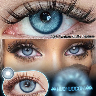 仙本纳海域蓝色cos美瞳二次元 显色cosplay美瞳年抛大小直径混血彩