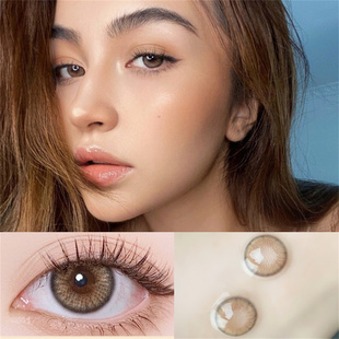 霍莉猫棕色美瞳年抛小直径正品 混血自然隐形眼镜cosplay
