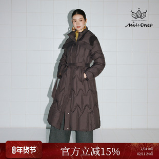 MissonepOL【雾里枝】通勤款90鸭绒立领大翻领长款收腰羽绒服冬季