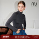 MissonepOL 极简格雷灰立领短拉链套头毛衣秋季 法式 Urban