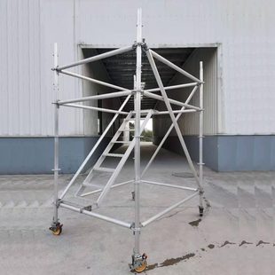 铝合金移动梯形脚手架圆盘架建筑施工爬梯墩柱