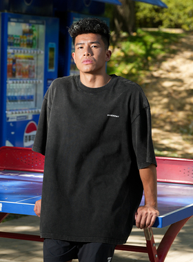 INSIDEDOT 复古短袖t恤纯棉2025新款潮牌男装情侣装oversize上衣