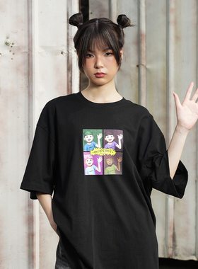 INSIDEDOT EMOJI表情圆领短袖t恤2025秋季新品男女同款打底衫上衣