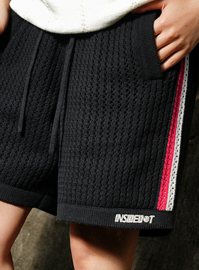 INSIDEDOT 拼接撞色毛织短裤男夏季吸汗透气运动休闲情侣休闲裤潮