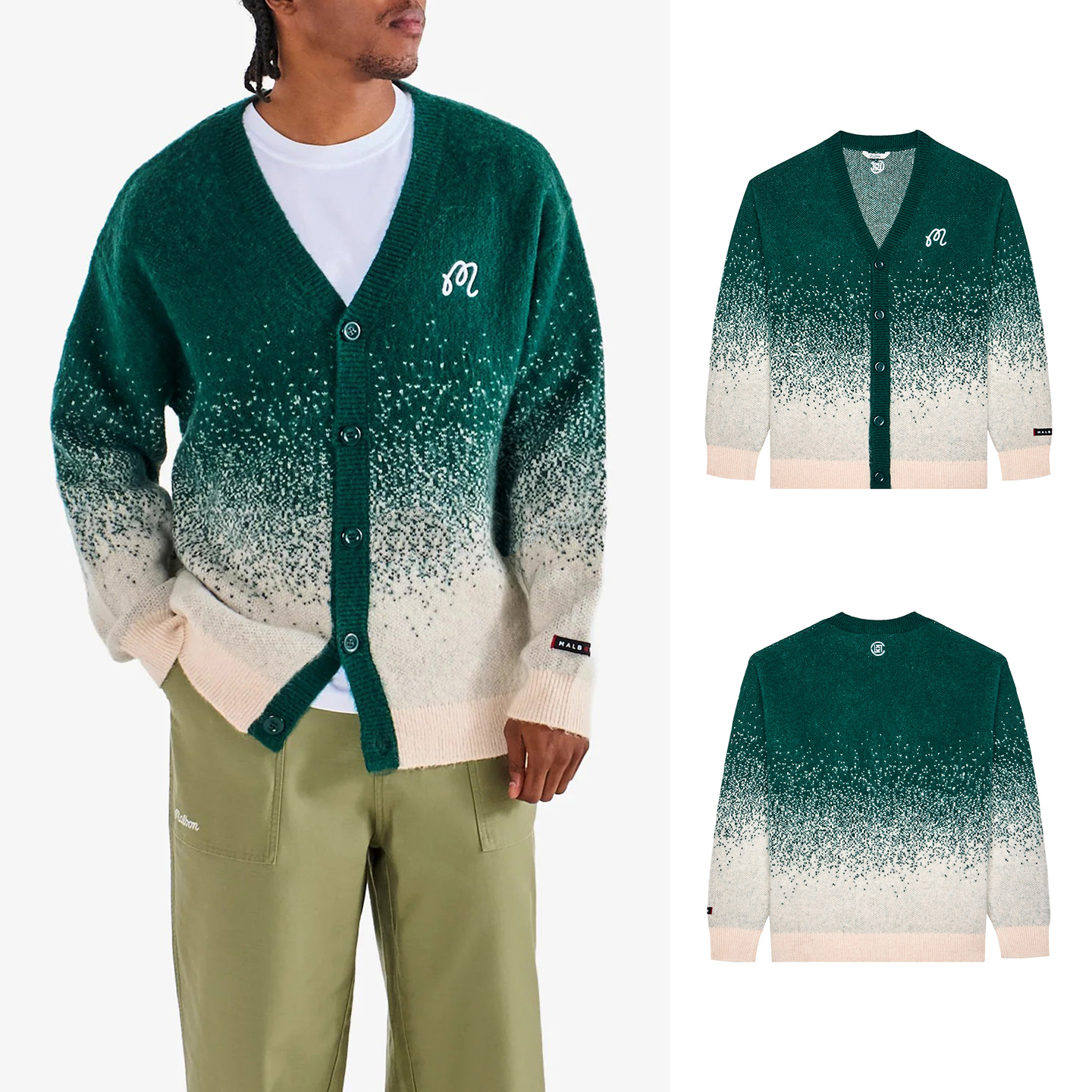 韩国高尔夫球服男士针织衫25秋冬时尚保暖毛衣渐变色V领开衫上衣