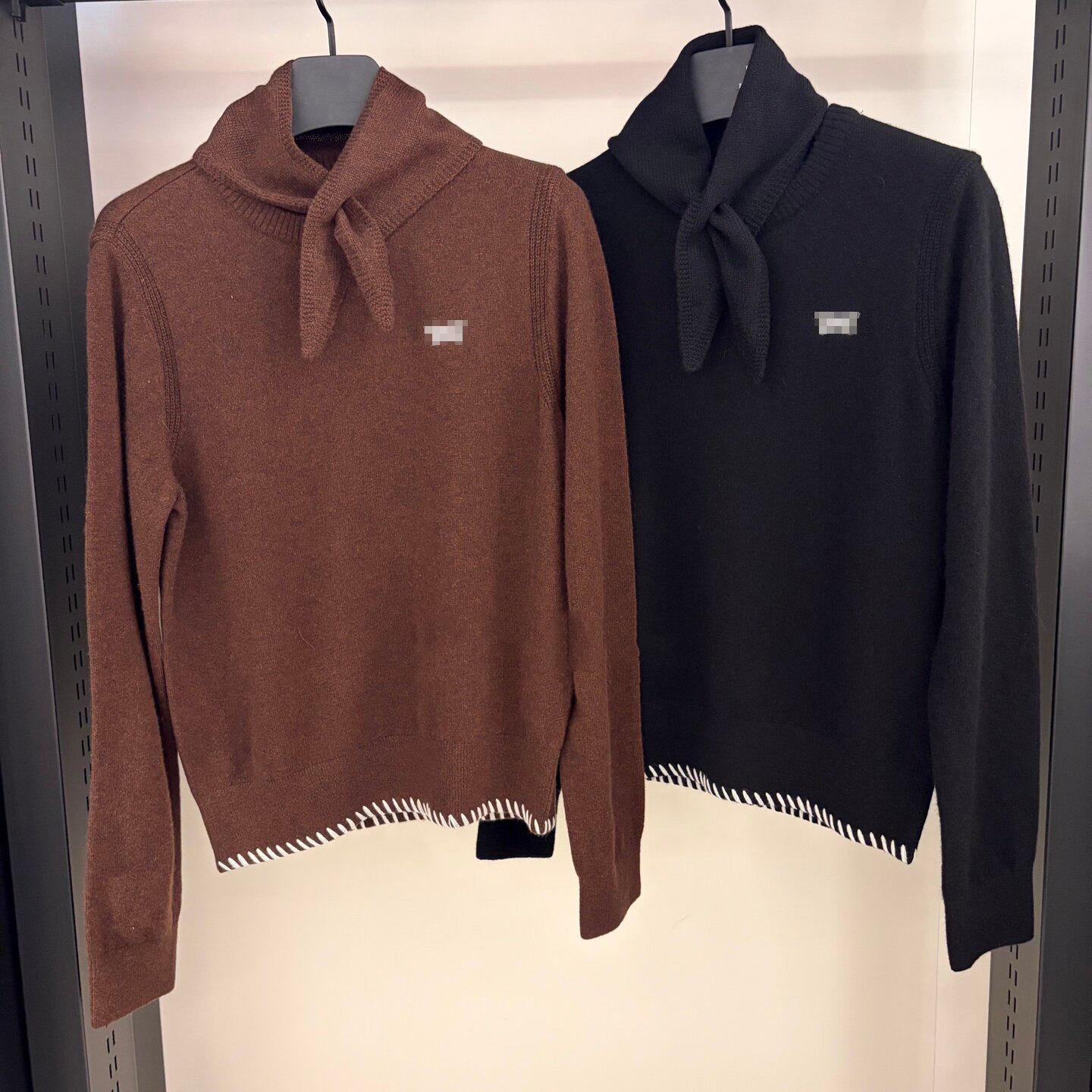 女士高尔夫球服针织衫带围脖