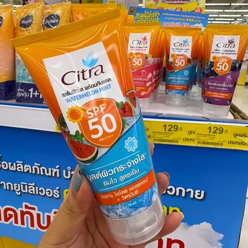 泰国711Citra防晒西瓜轻薄防晒霜草莓亮肤薄荷冰爽军训男女SPF50