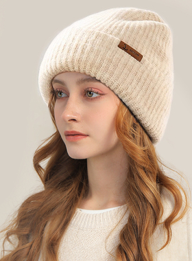 Cosmic Kwllen宽松大头围显脸小羊毛帽女冬季加厚保暖针织毛线帽