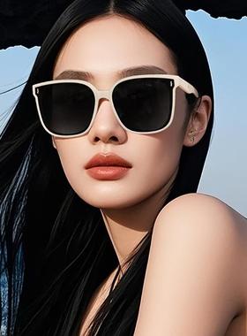 gm白色墨镜女款2025新款海边防晒高级感偏光防紫外线近视太阳眼镜