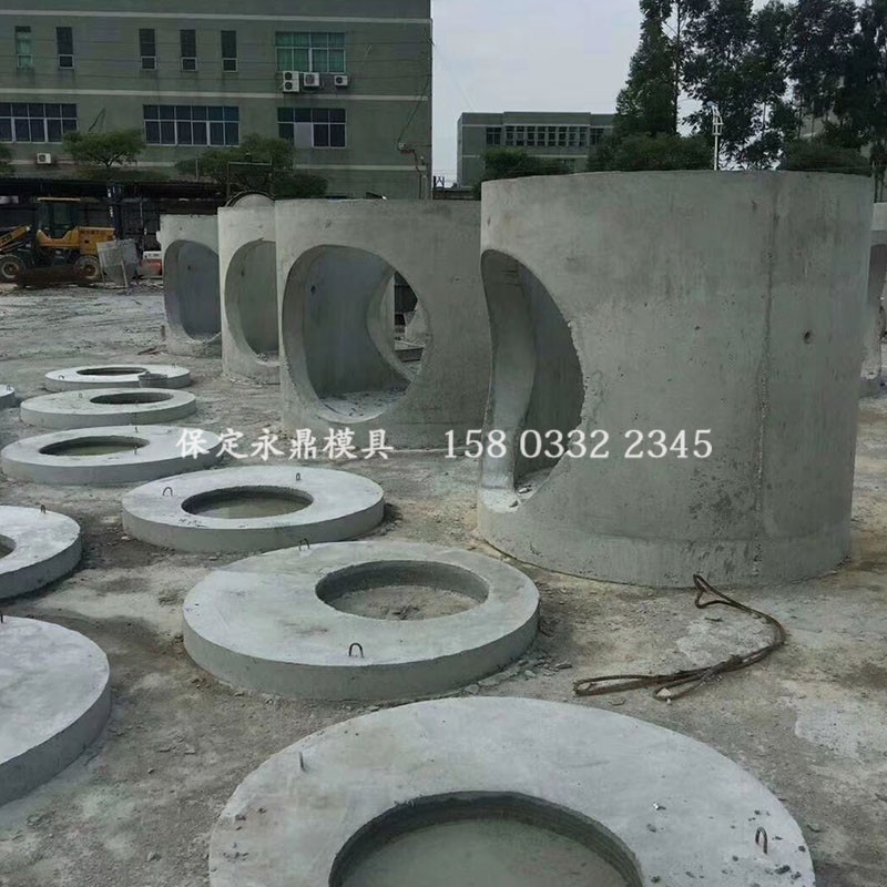 预制混凝土圆形污水检查井模板电力桩圆柱定型钢模水泥井筒模具
